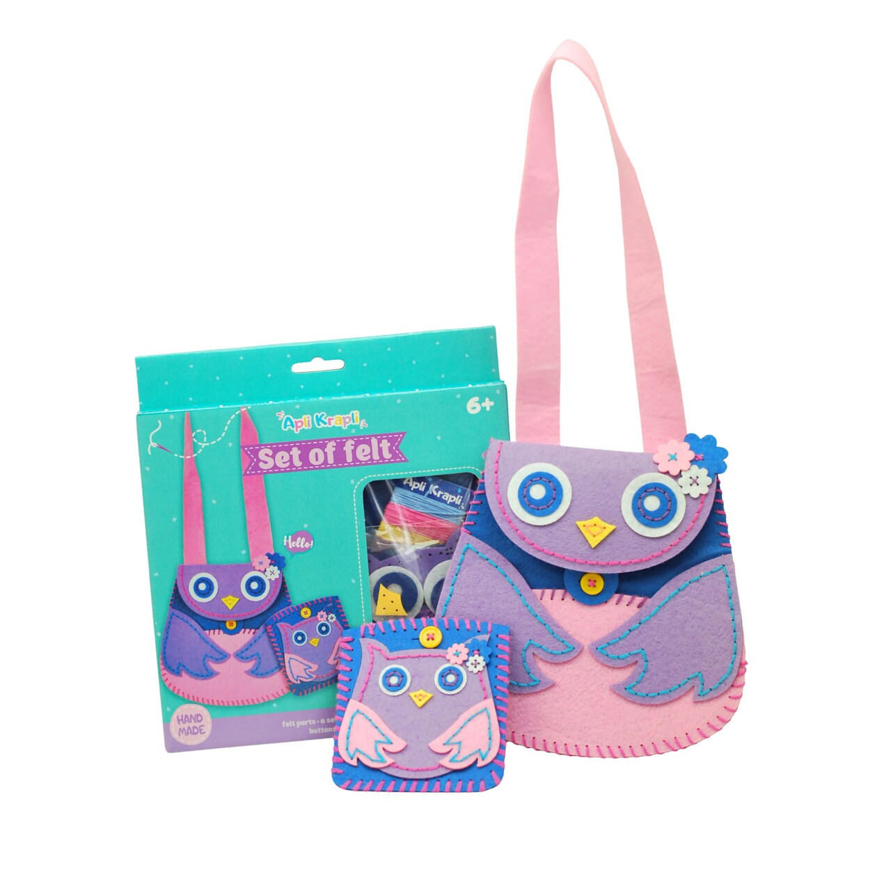 APLI Krapli Sewing Pattern Templates for Bag & Keychain "Owl", Ages 10+